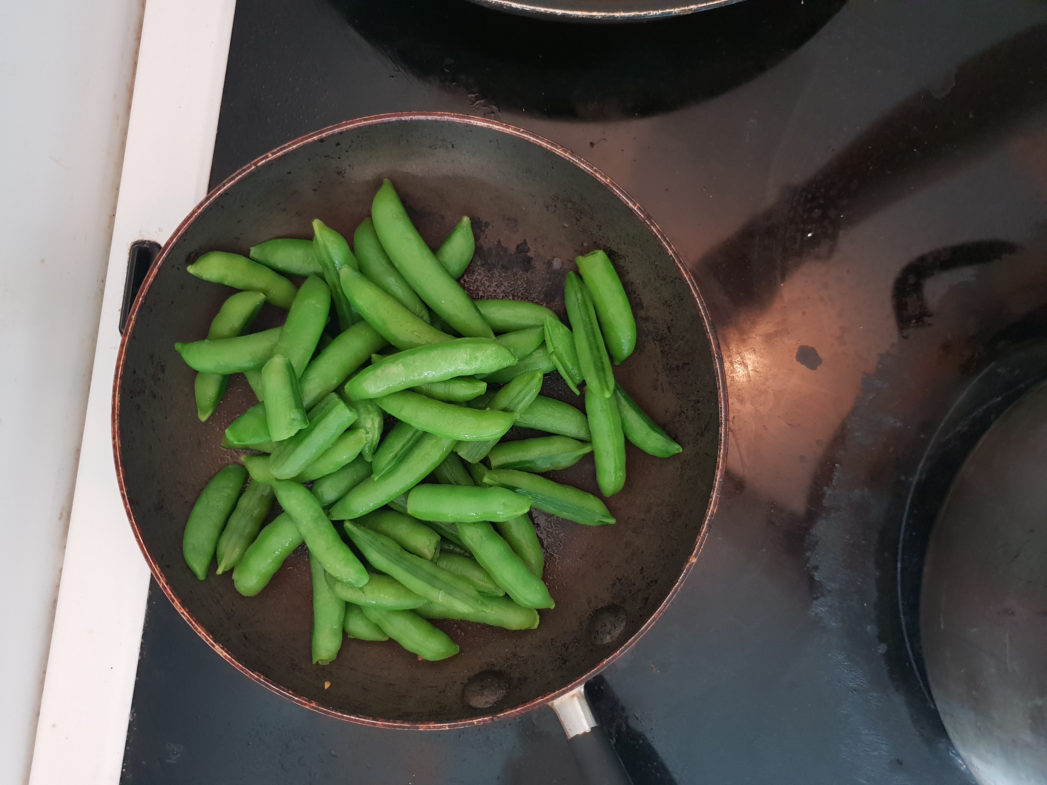 Cooking the peas