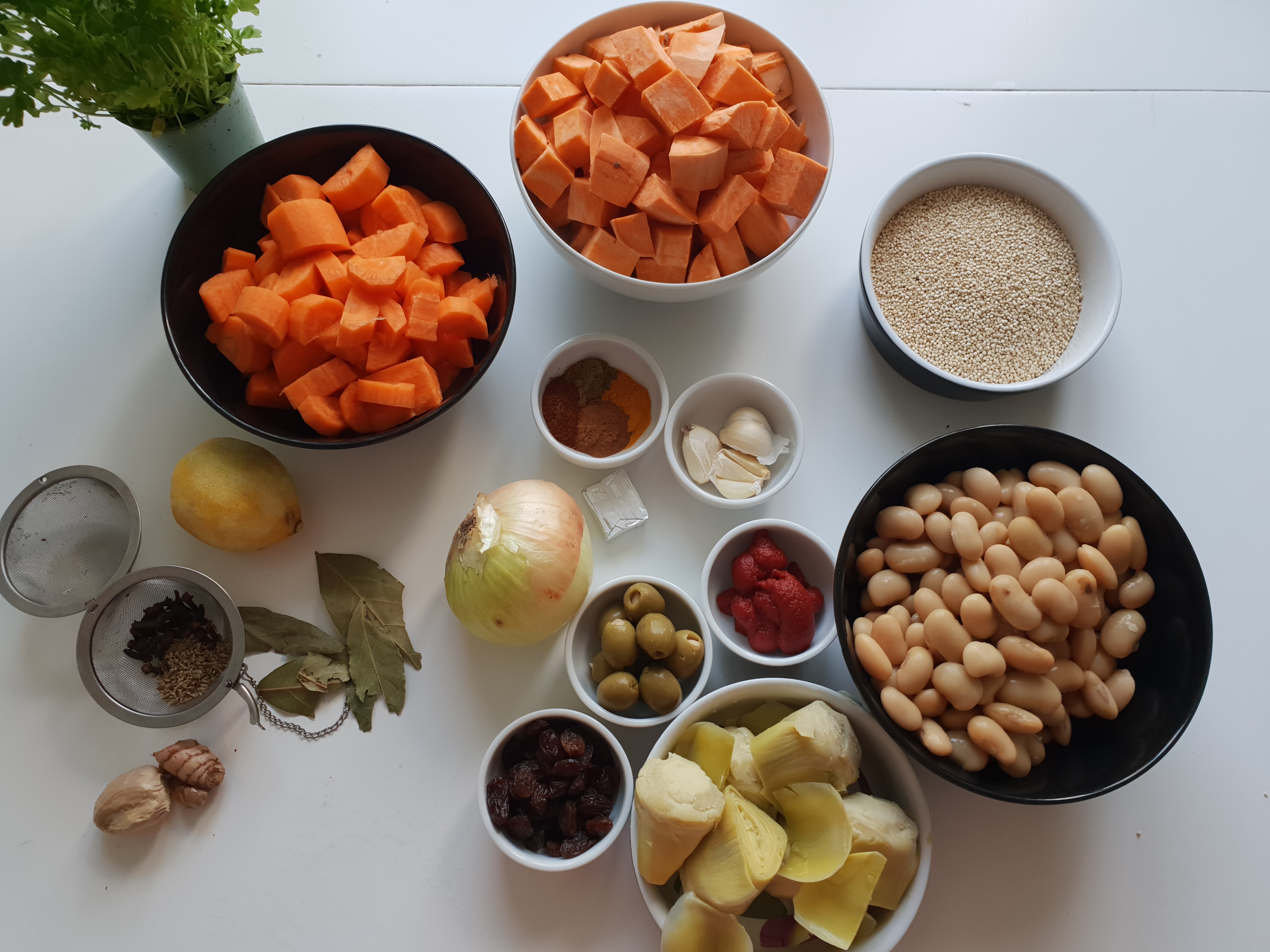 Ingredients for Moroccan Tagine