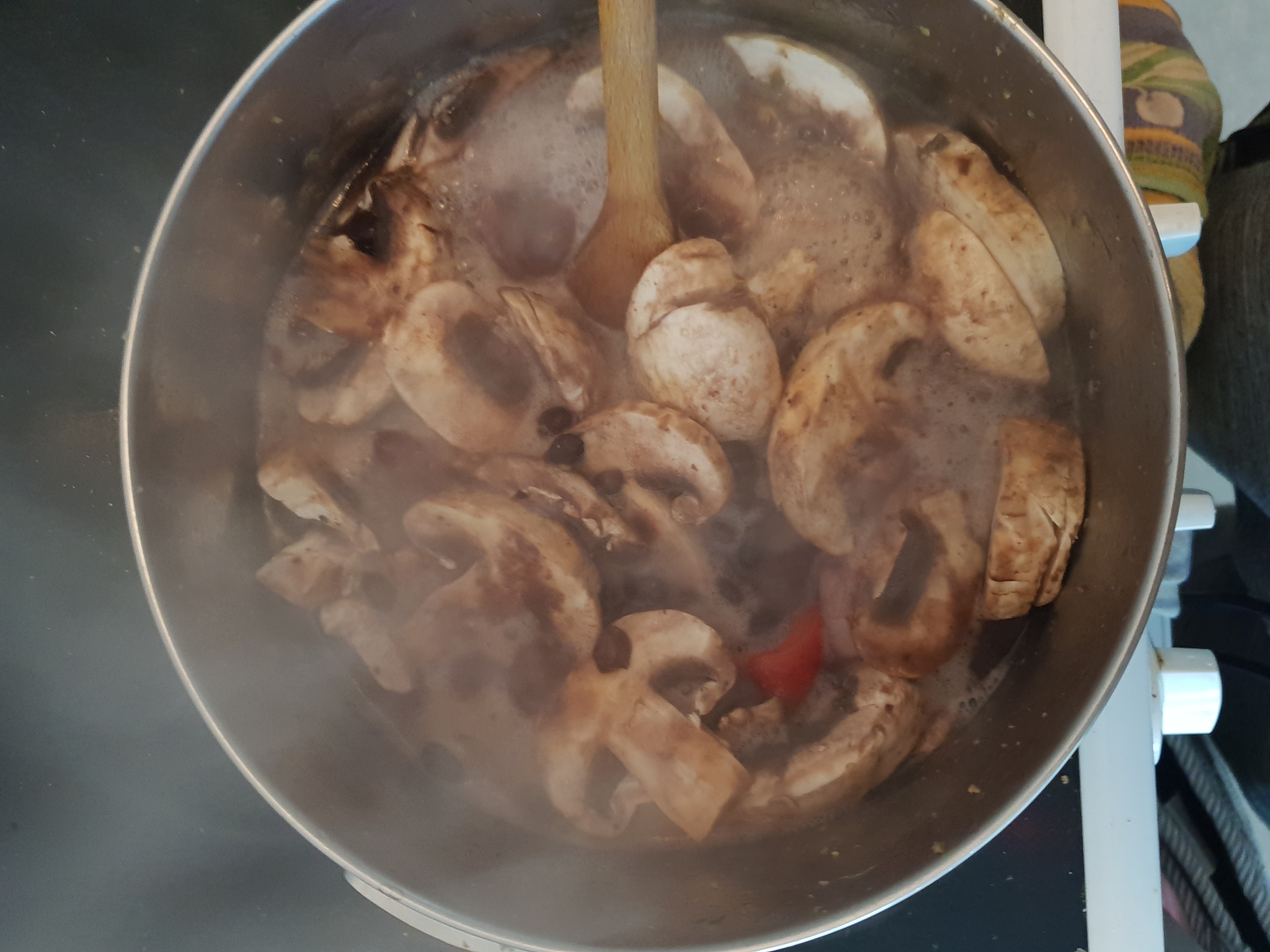 Ingredients simmering for an hour