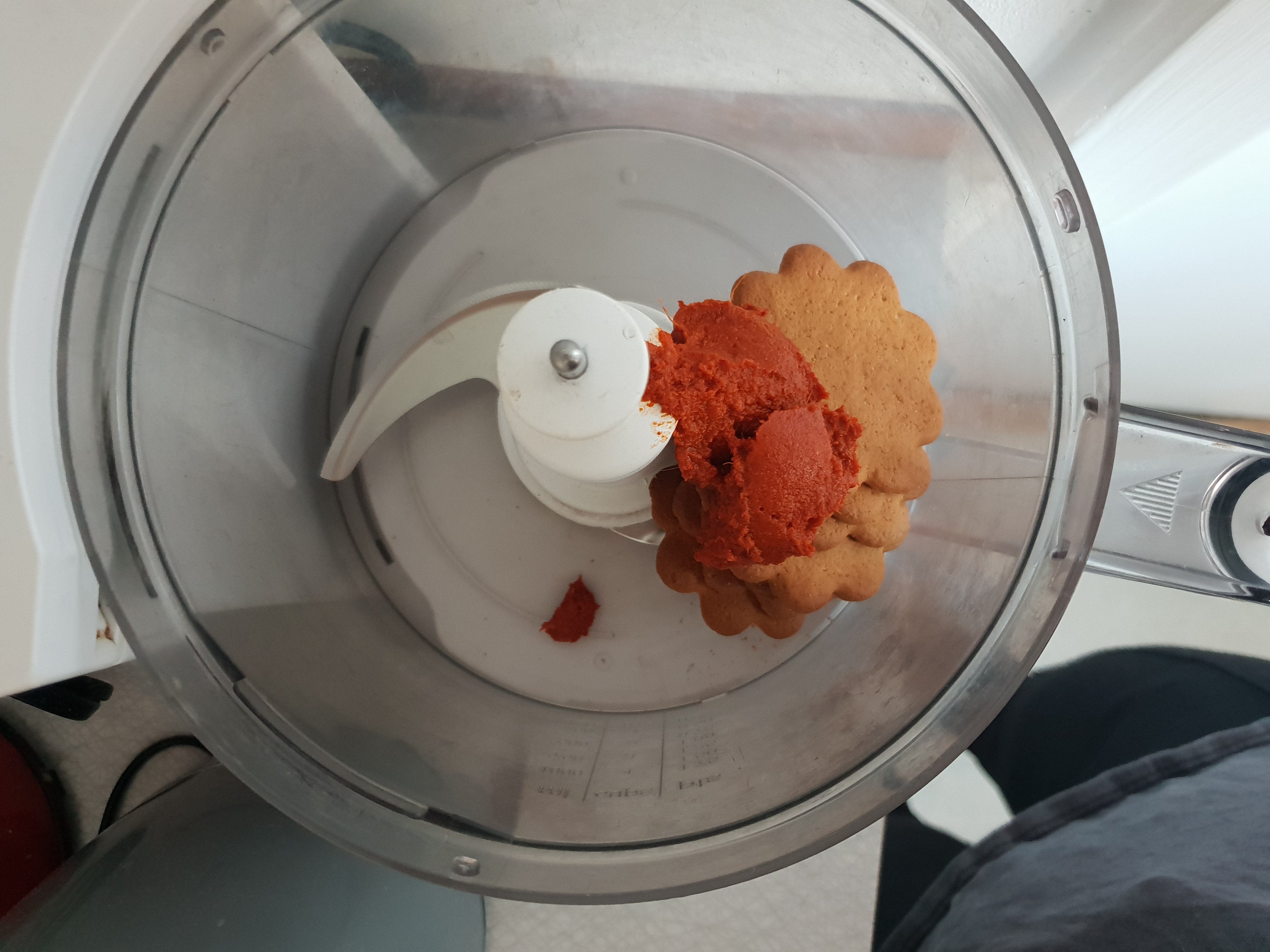 Grinding cookies and curry paste