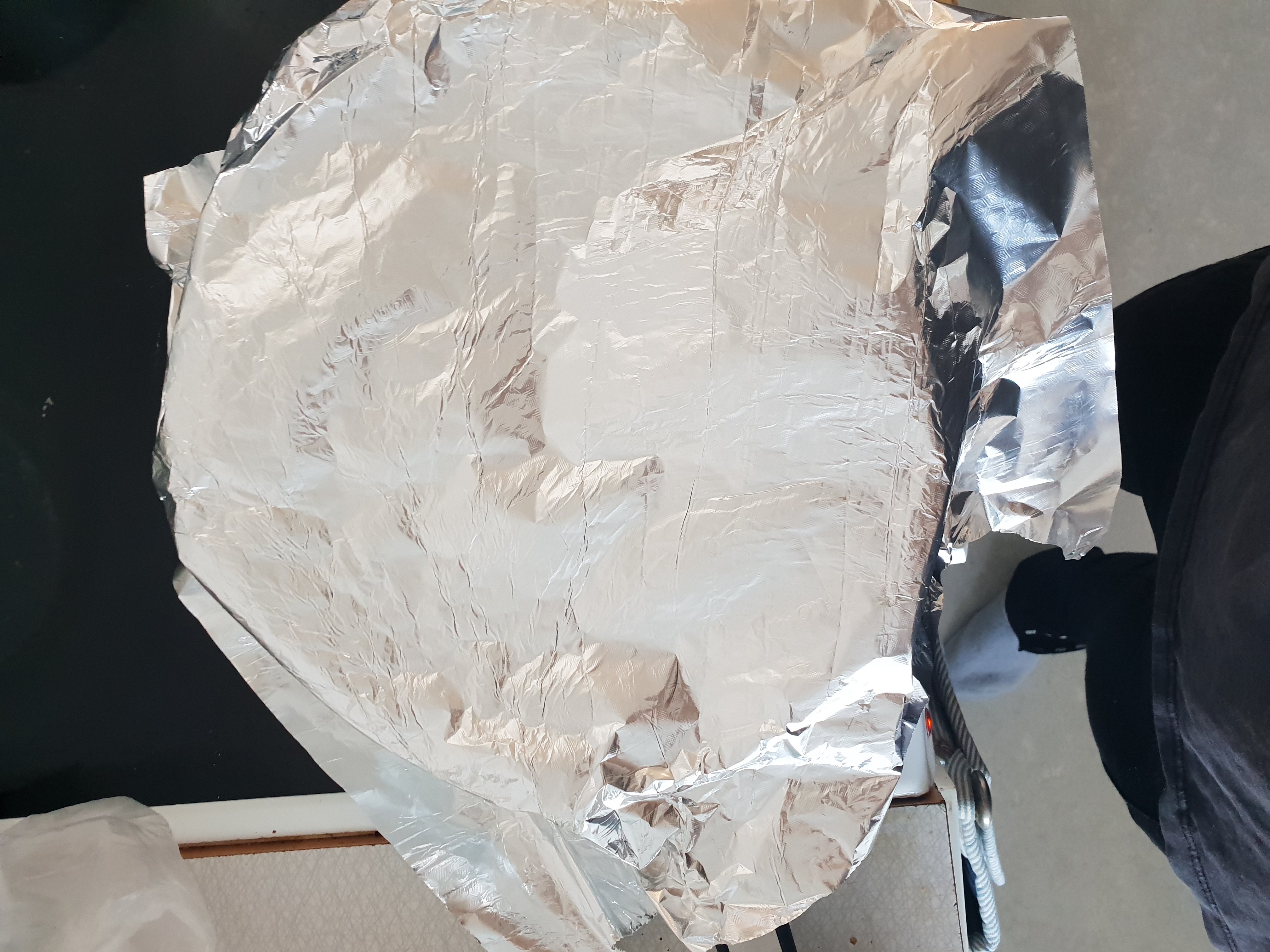 Covered with foil