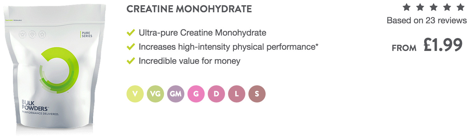 Creatine monohodrate from Bulk Powders