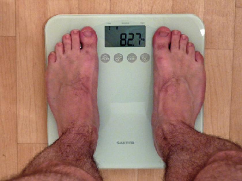 Feet on a scale