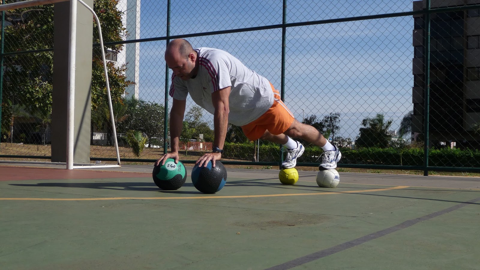 Plank on medicine balls